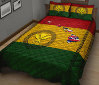 Hawaii Kanaka Flag Polynesian Quilt Bed Set - Polynesian Pride