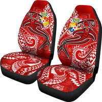 Tonga Car Seat Covers - Red Shark Polynesian Tattoo - Polynesian Pride
