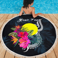Palau Polynesian Custom Personalised Beach Blanket - Tropical Flower - Polynesian Pride