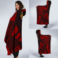 Norfolk Island Hooded Blanket - Polynesian Tattoo Red - Polynesian Pride