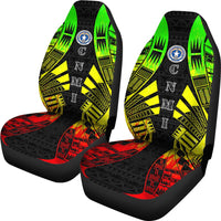 Northern Mariana Islands Car Seat Covers - C N M I Seal Polynesian Tattoo Reggae - Polynesian Pride