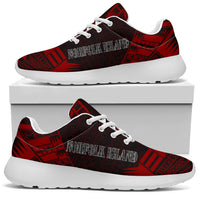 Norfolk Island Sport Sneakers - Polynesian Tattoo Red - Polynesian Pride