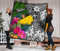 Tokelau Premium Quilt - Turtle Plumeria Banana Leaf - Polynesian Pride