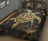 Hawaii Polynesian Turtle Hibiscus - Quilt Bed Set AH - Polynesian Pride