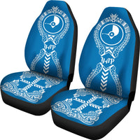 Yap Car Seat Covers - Yap Flag Micronesian Tribal Blue - Polynesian Pride