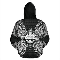 Federated States of Micronesian All Over Zip up Hoodie Map Black - Polynesian Pride