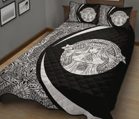 Hawaii Polynesian Pele Mauna Kea Quilt Bed Set Circle Style White - Polynesian Pride