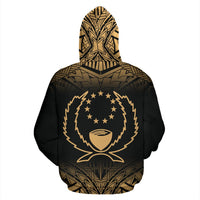 Pohnpei All Over Custom Hoodie Micronesian Gold Fog - Polynesian Pride