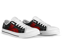 American Samoa Polynesian Low Top Shoes - Polynesian Turtle (Full Red) - Polynesian Pride