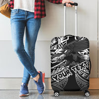American Samoa Polynesian Custom Personalised Luggage Cover - Eagle Tribal Pattern - Polynesian Pride