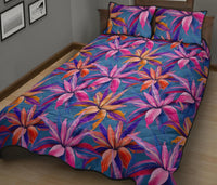 Hawaii Quilt Bed Set Tropical Flowers Pink AH - Polynesian Pride