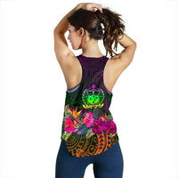 Samoa Women's Racerback Tank - Summer Hibiscus - Polynesian Pride
