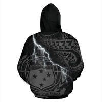 Samoa Polynesian Zip up Hoodie Lighting Thunder - Polynesian Pride