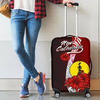 New Caledonia Polynesian Luggage Covers - Coat Of Arm With Hibiscus - Polynesian Pride