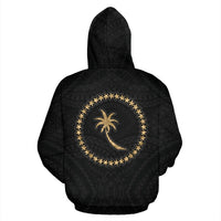 Chuuk Custom Zip up Hoodie Micronesia Chuukese Warrior Gold - Polynesian Pride
