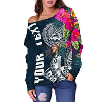 American Samoa Custom Personalised Women's Off Shoulder Sweater - Summer Vibes - Polynesian Pride