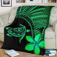 Hawaii Premium Blanket - Hawaii Turtle Plumeria Green - Polynesian Pride