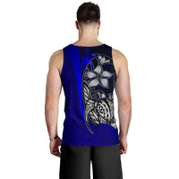 Samoa Polynesian Men's Tank Top Blue - Turtle With Hook - Polynesian Pride