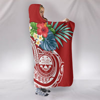 FSM Polynesian Hooded Blanket - Summer Plumeria (Red) - Polynesian Pride