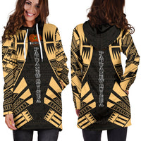 Papua New Guinea Hoodie Dress - Polynesian Tattoo Gold - Polynesian Pride