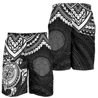 Northern Mariana Islands Polynesian Shorts (Men) - White Turtle White - Polynesian Pride
