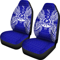 Vanuatu Car Seat Cover - Vanuatu Coat Of Arms Map Blue - Polynesian Pride