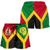 Polynesian Vanuatu Custom Personalised Women's Shorts - Vanuatu Flag and Coat Of Arms - Polynesian Pride