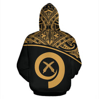 Vanuatu Polynesian Zip up Hoodie Gold Curve - Polynesian Pride