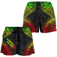 American Samoa Women's Shorts - Polynesian Chief Reggae Version - Polynesian Pride