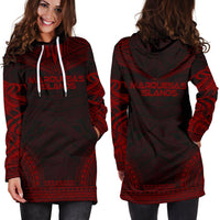 Marquesas Islands Women's Hoodie Dress - Polynesian Red Chief - Polynesian Pride
