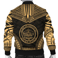 Palau Polynesian Chief Men's Bomber Jacket - Gold Version - Polynesian Pride