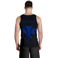Hawaii Kakau Polynesian Kanaka Map Personalized Men's Tank Top - Blue - Polynesian Pride