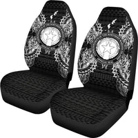 Northern Mariana Islands Car Seat Cover - C N M I Seal Map Black - Polynesian Pride