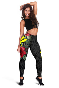 Hawaii Polynesian Leggings - Hibiscus Coat of Arms - Polynesian Pride