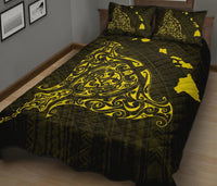 Rays Hawaii Map Polynesian Quilt Bed Set - Yellow - Polynesian Pride