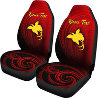 Papua New Guinea Custom Personalised Car Seat Covers - Raggiana Bird of Paradise Polynesian Patterns - Polynesian Pride