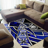 Federated States of Micronesia Area Rug - Tribal Flower Special Pattern Blue Color - Polynesian Pride