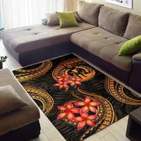 Vanuatu Polynesian Area Rug - Gold Plumeria - Polynesian Pride