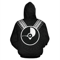 Yap All Over Hoodie Black Sailor Style - Polynesian Pride