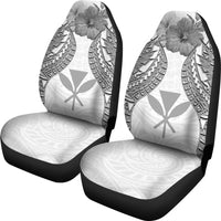 Hawaii Polynesian Car Seat Covers Pride Seal And Hibiscus White - Polynesian Pride