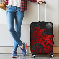 American Samoa Polynesian Luggage Covers - Polynesian Turtle (Full Red) Red - Polynesian Pride