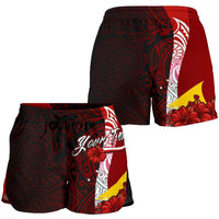 Tokelau Polynesian Custom Personalised Women's Shorts - Coat Of Arm With Hibiscus - Polynesian Pride