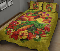 Kanaka Maoli (Hawaiian) Quilt Bed Set - Polynesian Hula Girl Tropical Flower - Polynesian Pride