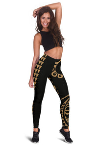 Gold Polynesian Tribal Women's Leggings - Polynesian Pride