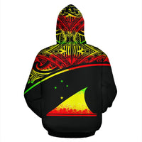 Tokelau Polynesian All Over Custom Zip up Hoodie Reggae Curve - Polynesian Pride