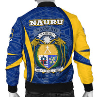 Nauru Polynesian Bomber Jacket (Men) - Nauru Spirit (Blue) - Polynesian Pride