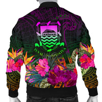 Tuvalu Personalised Men's Bomber Jacket - Summer Hibiscus - Polynesian Pride