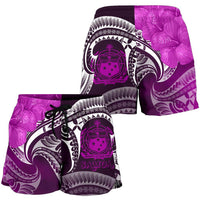 Samoa Women's Shorts - Samoa Seal Wave Style (Pink) BN18 - Polynesian Pride