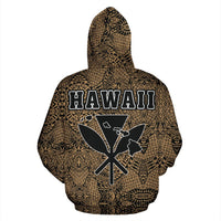 Polynesian Kanaka Maoli Royal Coat of Arms Hawaii Hoodie Gold - Polynesian Pride