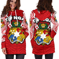(Custom Personalised) Tonga Rugby Women's Hoodie Dress Royal Style - Polynesian Pride